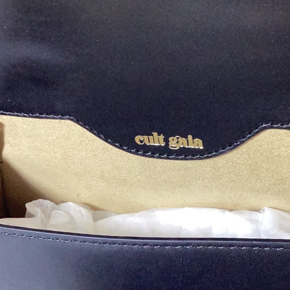 cult gaia Black Shoulder Bag with Gold Accents - Picture 10 of 16